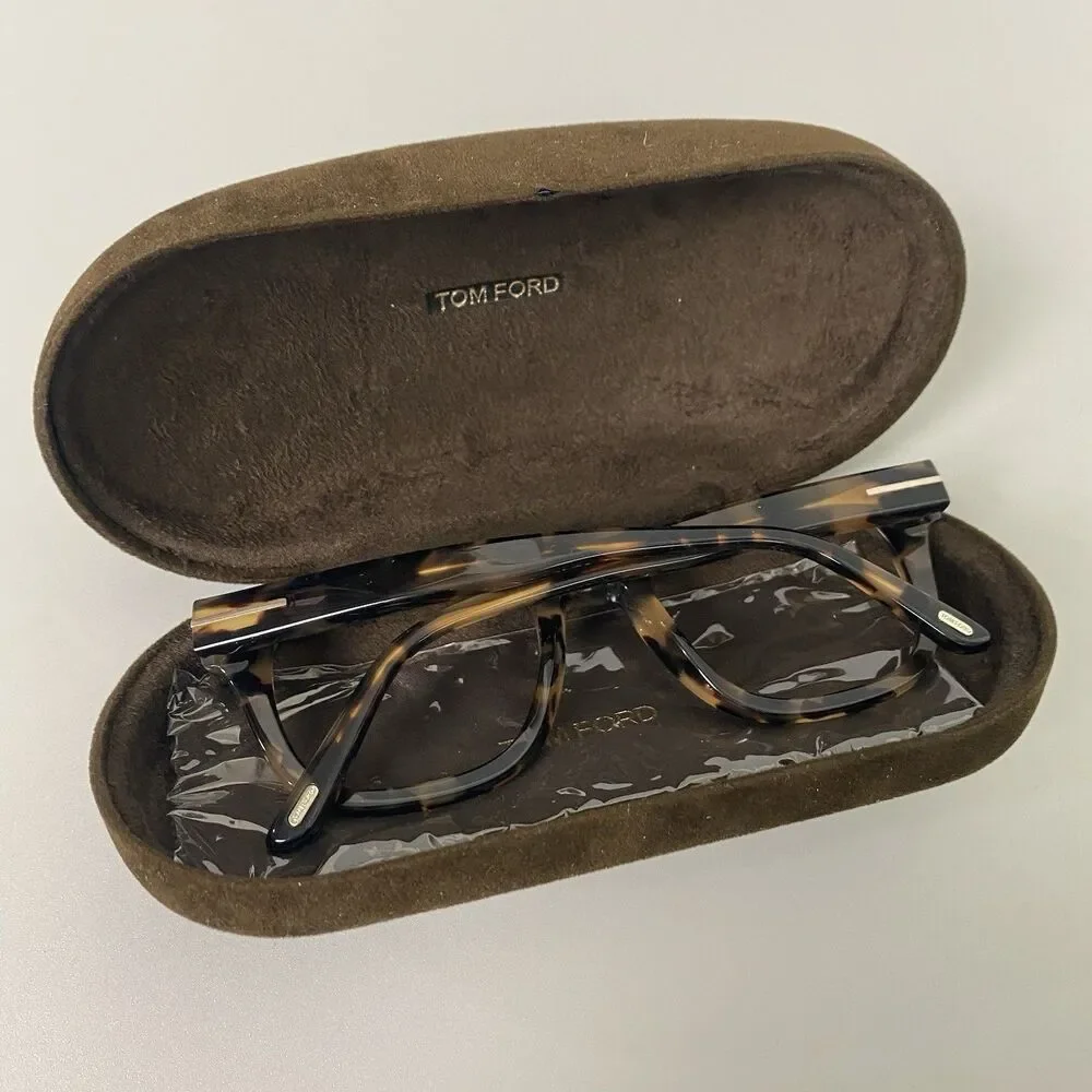 Tom Ford TF5542-B 056 Havana Tortoise Eyeglasses Frames 50-22 Italy w/ Case